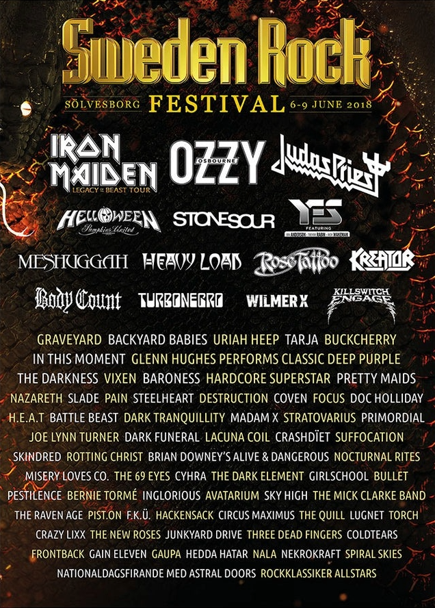 Sweden Rock Festival Affisch 2018